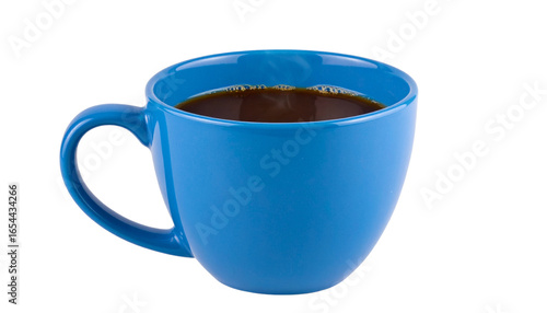 blue coffee mug with no other objects or distractions present isolated on transparent background