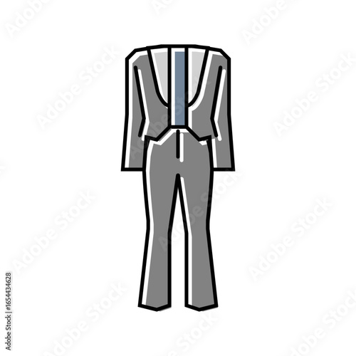 leather luxe suit stylish clothes color icon vector illustration