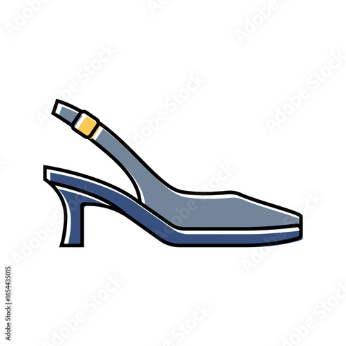 sling back heels stylish clothes color icon vector illustration