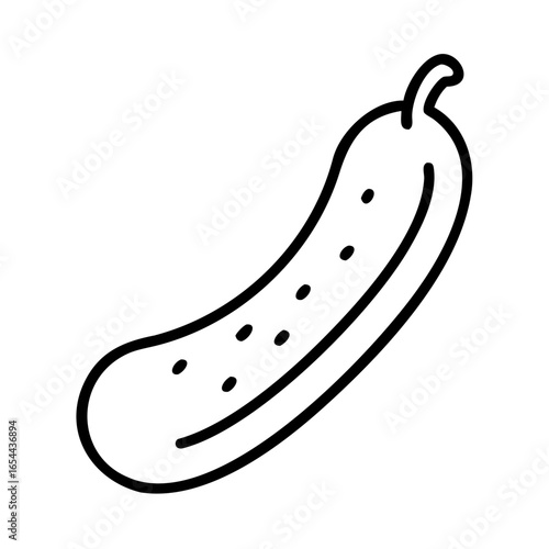 Vector icon depicting a cucumber design suitable for food graphics, farming imagery, or health-related themes