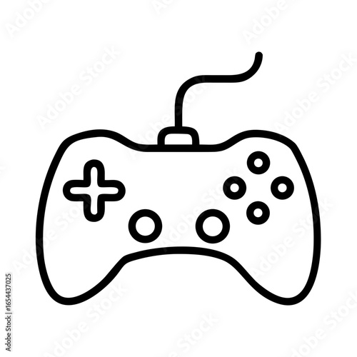Vector icon of a game controller representing gaming culture and digital entertainment trends in modern society