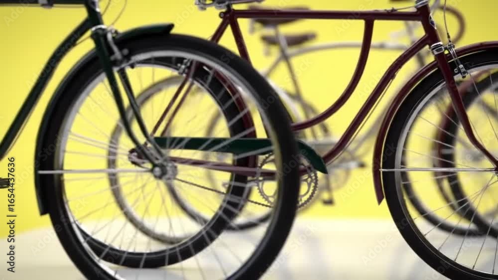 yellow bicycle on a black background yellow bicycle on a black background