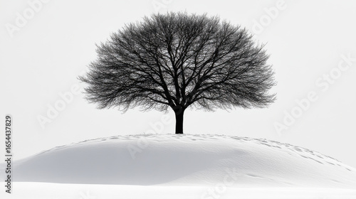 The Bare Tree on a Snowy Hill