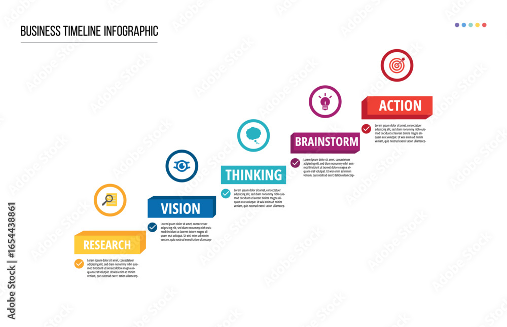 Fototapeta premium Business Timeline Infographic Template for Project Planning