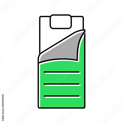 blanket sleeping bag color icon vector illustration