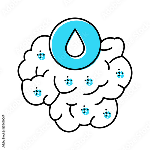 hydrophobic fluff sleeping bag color icon vector illustration