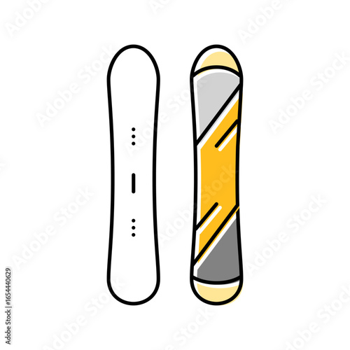 mountain snowboard color icon vector illustration