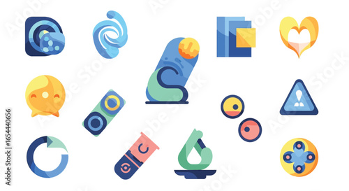 Collection of abstract icons symbols design vector graphic
