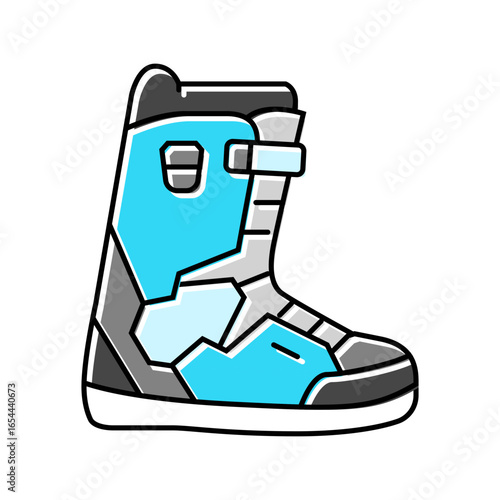boots snowboard color icon vector illustration