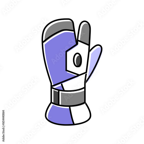 gloves mittens snowboard color icon vector illustration