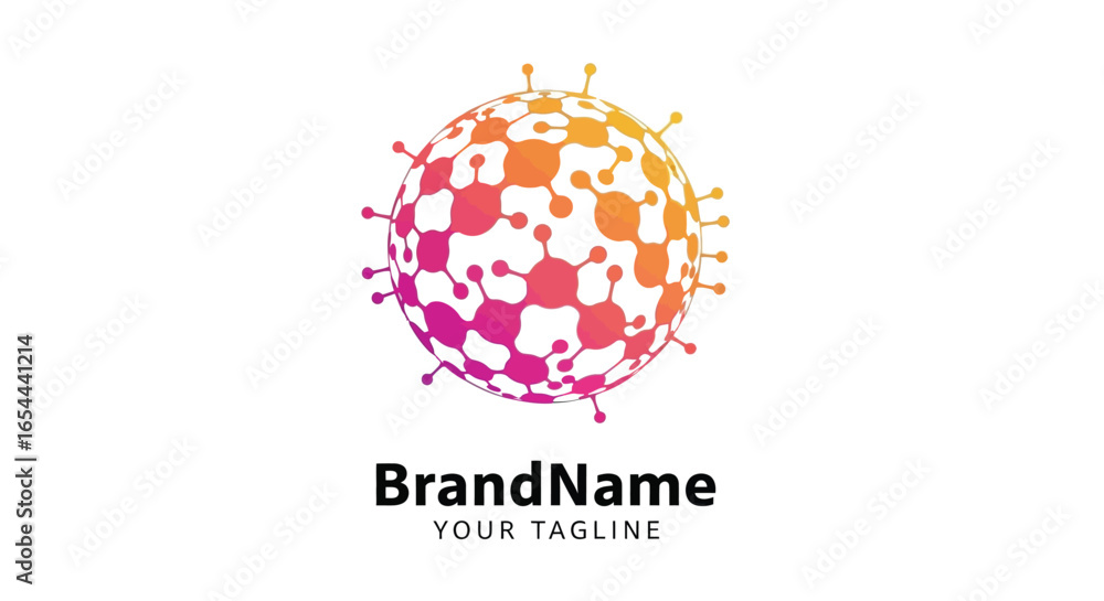 Global network technology connection digital abstract logo Global network technology connection digital abstract logo