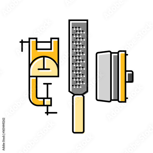 tuning kit snowboard color icon vector illustration