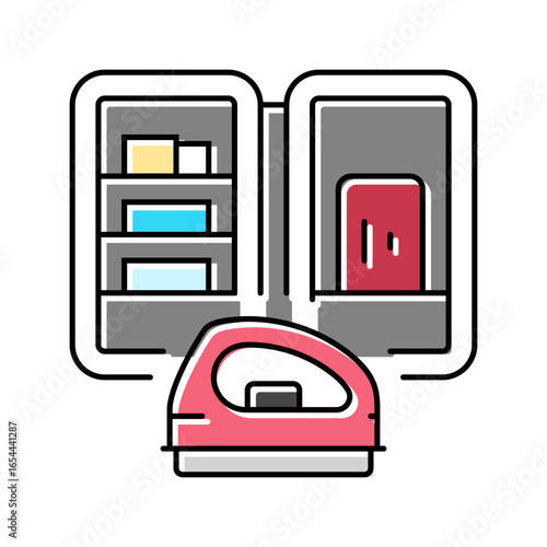 waxing kit snowboard color icon vector illustration