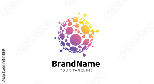 Modern technology network logo design for tech companies