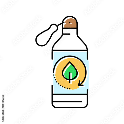 recyclable water bottle sustainable outdoor fitness color icon vector illustration
