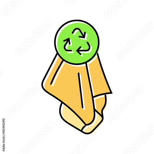 reusable sweat towel outdoor fitness color icon vector illustration