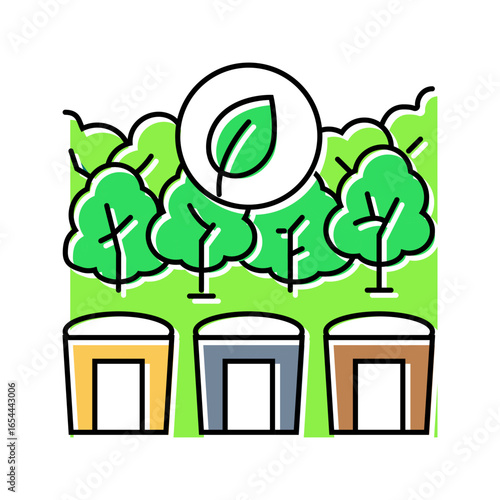 eco friendly waste disposal nature sustainable fitness color icon vector illustration