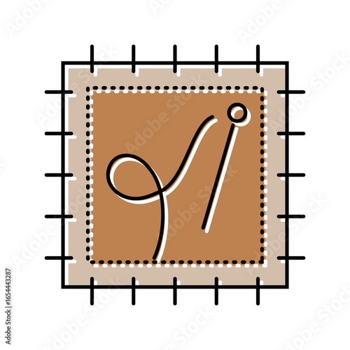 patch repair thrift driven fashion color icon vector illustration