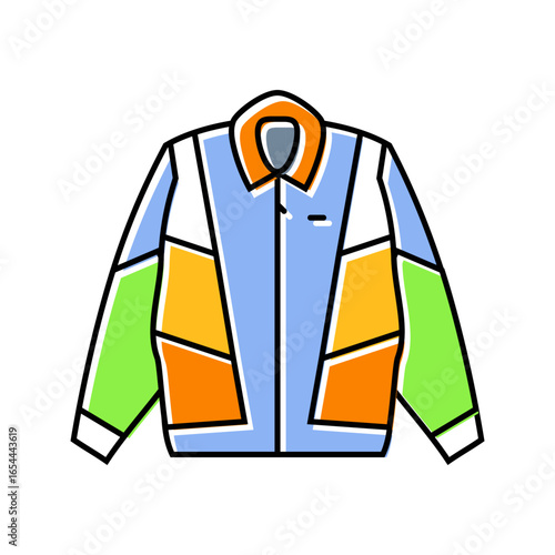 thrifted jacket thrift driven fashion color icon vector illustration