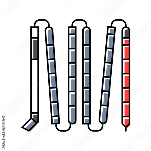 avalanche probe mountain skiing color icon vector illustration