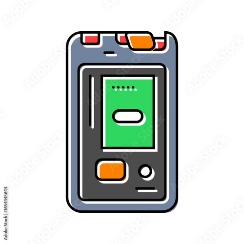 avalanche transceiver mountain skiing color icon vector illustration