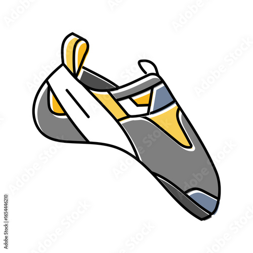 climbing shoes footwear tourism color icon vector illustration