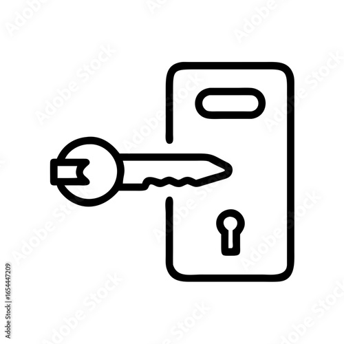keycard access hand drawing icon for web and graphic design