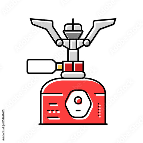 cooktop gas burner stove color icon vector illustration
