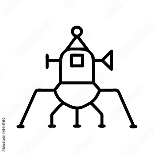 lunar lander hand drawing icon for web and graphic design
