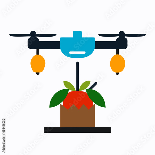 Drone delivering fresh produce to a farm