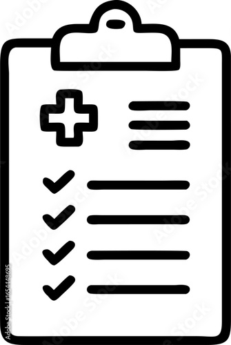 medical report vector icon on white or transparent background. medical or healthcare icons items Stroke icon collections. Editable Stroke icon collection Outline icon.