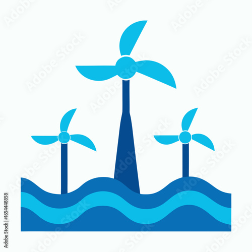 Offshore wind turbines generating clean energy