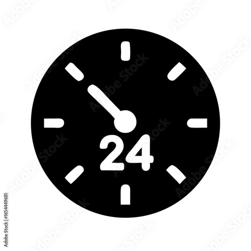 silhouette 24 hour time hand drawing icon for web and graphic design