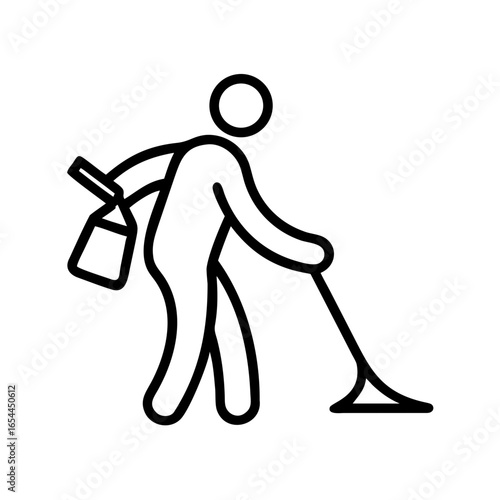 silhouette daily cleaning hand drawing icon for web and graphic design