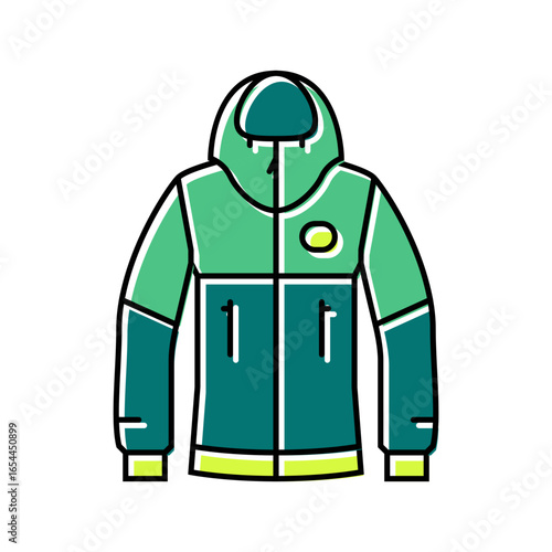 lightweight rain jacket ultralight trekking color icon vector illustration