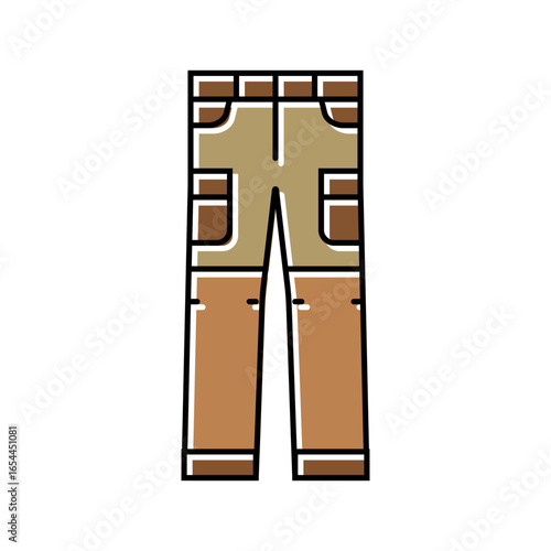 convertible pants ultralight hiking color icon vector illustration