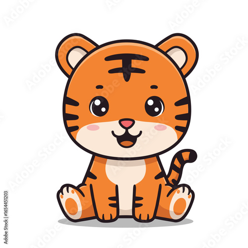 Adorable cartoon tiger cub illustration