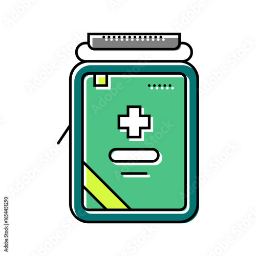 compact first aid kit ultralight hiking color icon vector illustration