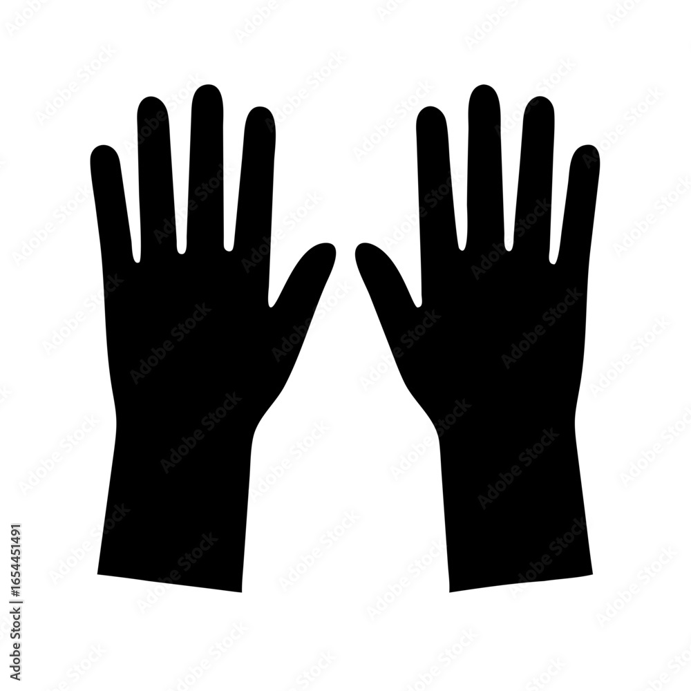 Obraz premium silhouette latex gloves hand drawing icon for web and graphic design