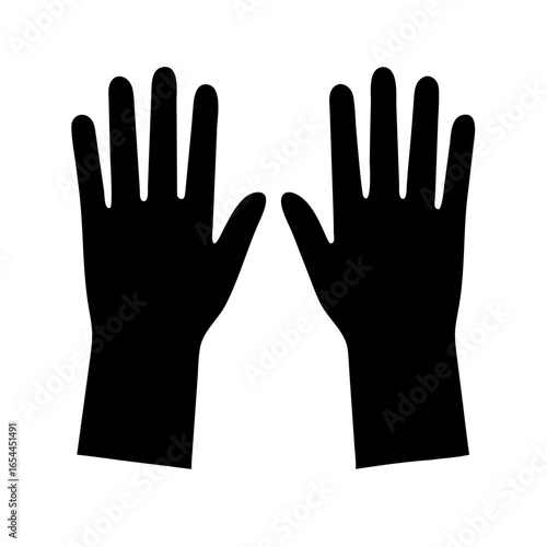 silhouette latex gloves hand drawing icon for web and graphic design