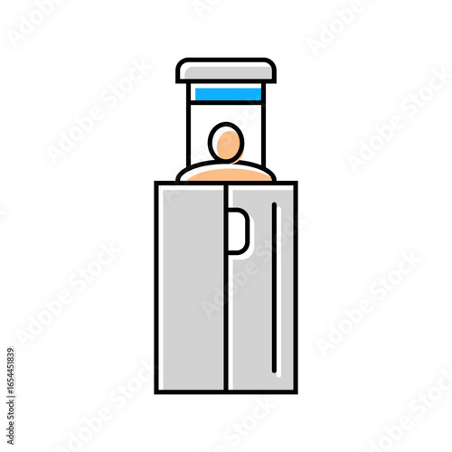 cryotherapy chamber recovery wellness color icon vector illustration