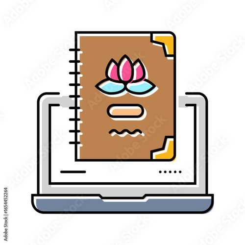 wellness journal or notebook recovery color icon vector illustration