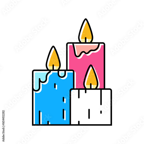 candle flame relaxation recovery wellness color icon vector illustration