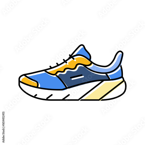 shoes male running accessories color icon vector illustration