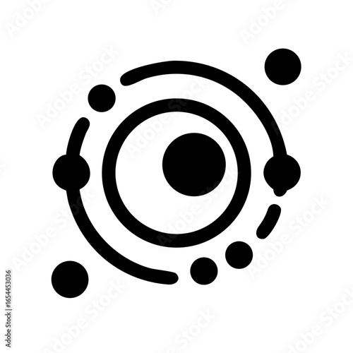 silhouette solar system hand drawing icon for web and graphic design