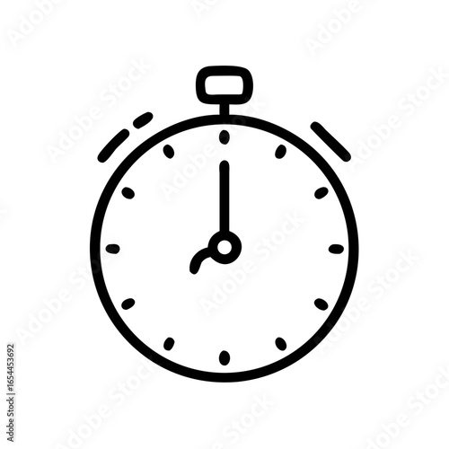 silhouette timer hand drawing icon for web and graphic design