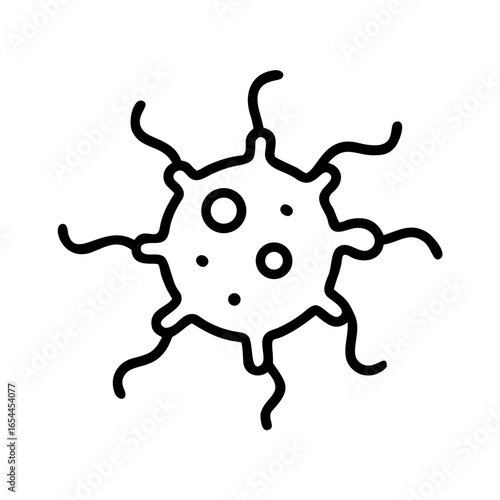 silhouette virus hand drawing icon for web and graphic design