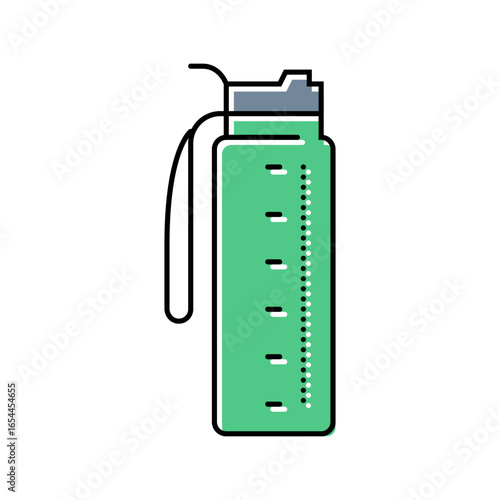 hydration water bottle diarrhea color icon vector illustration