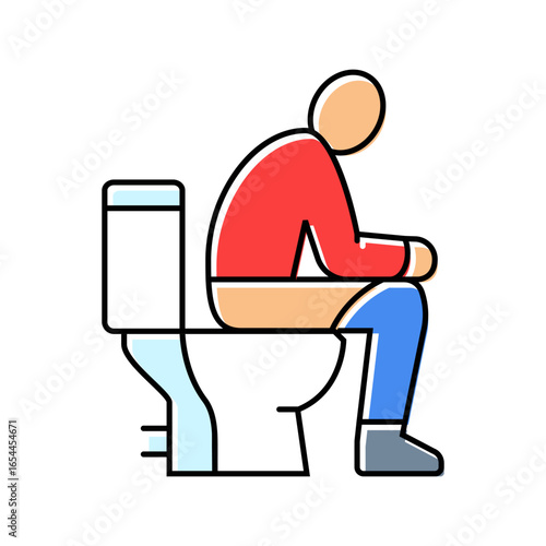 bowel movement diarrhea color icon vector illustration