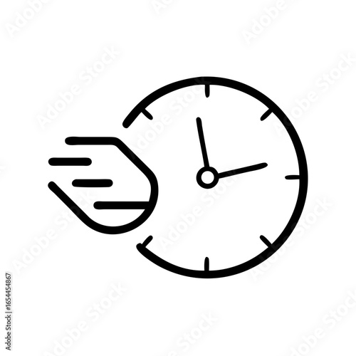time delivery hand drawing icon for web and graphic design